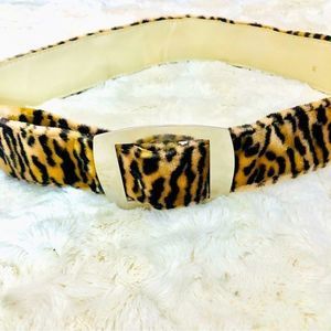 Vintage Faux Fur Leopard Print Belt sz Medium‎